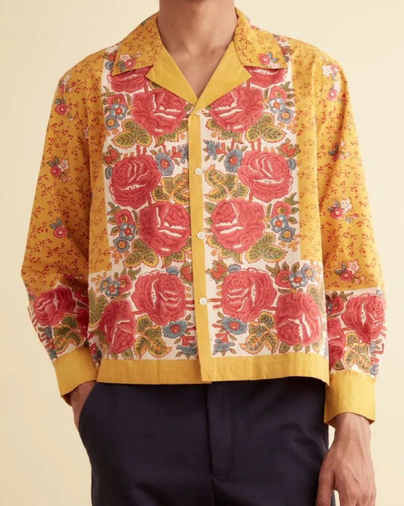Shirts<BODE Blooming Border Long Sleeve Shirt Yellow