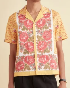 Shirts<BODE Blooming Border Short Sleeve Shirt Yellow