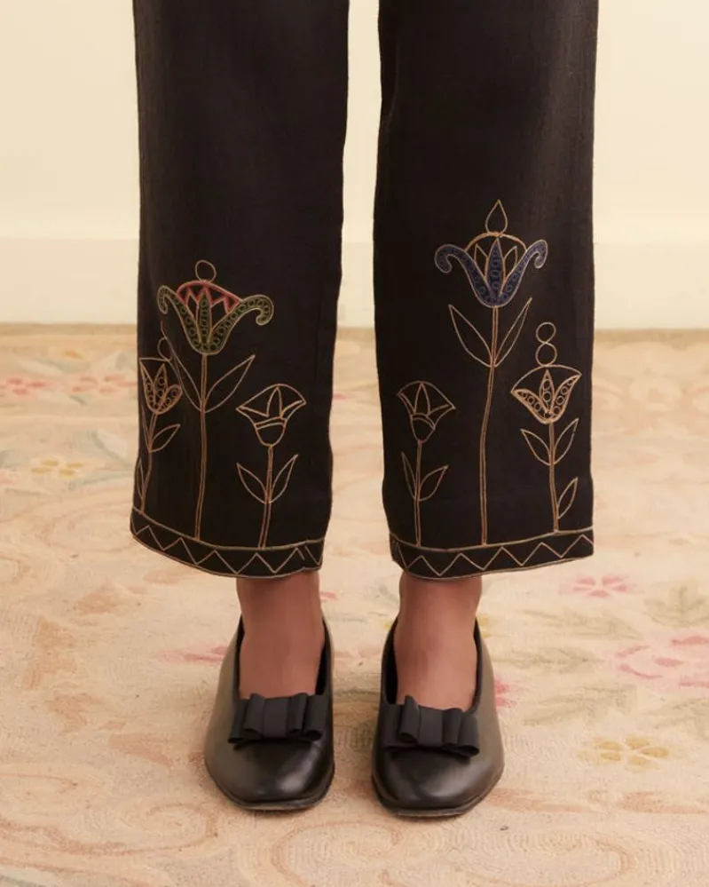 Trousers & Pants<BODE Blooming Stems Trousers Navy