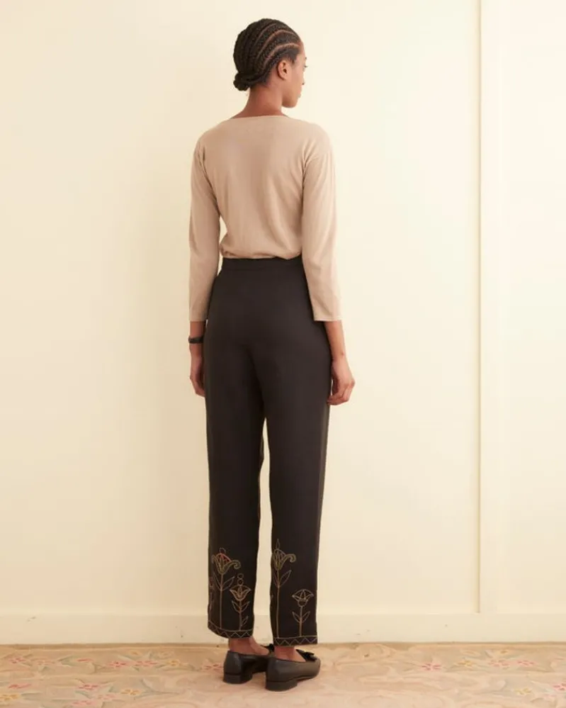Trousers & Pants<BODE Blooming Stems Trousers Navy