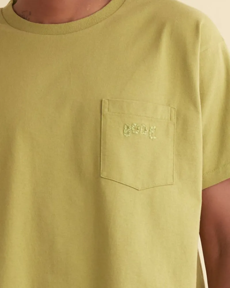 Cut & Sew<BODE Embroidered Pocket Tee Green