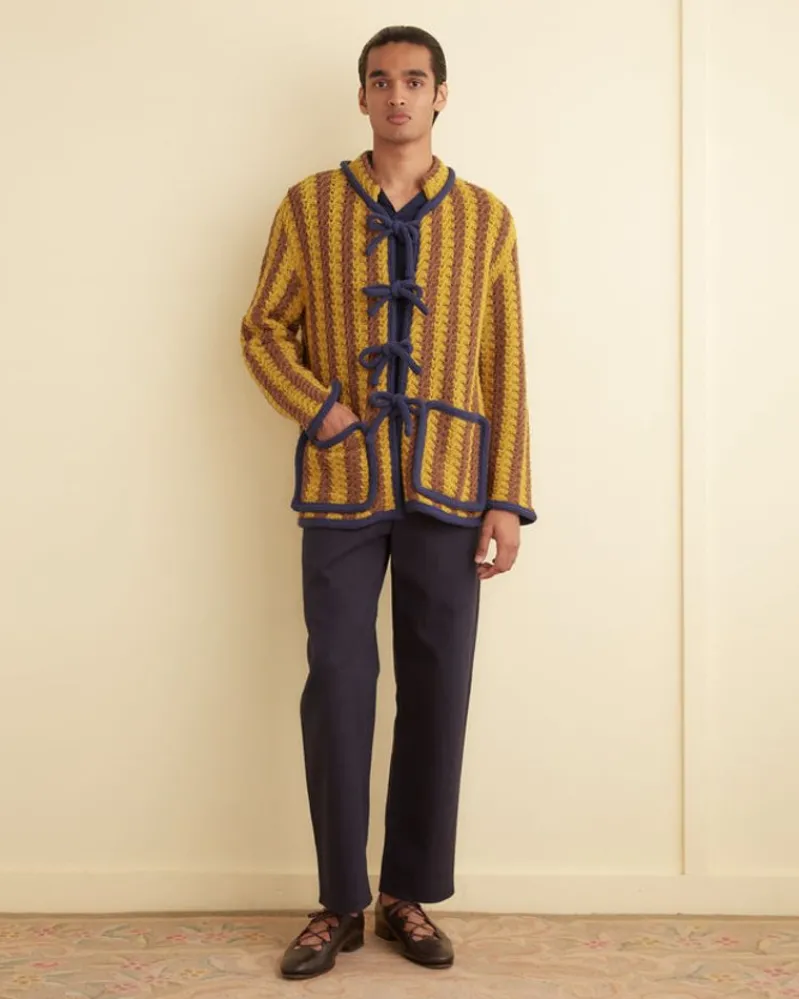 Knitwear<BODE Bold Stripe Cardigan - Brown/Gold
