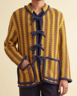 Knitwear<BODE Bold Stripe Cardigan - Brown/Gold