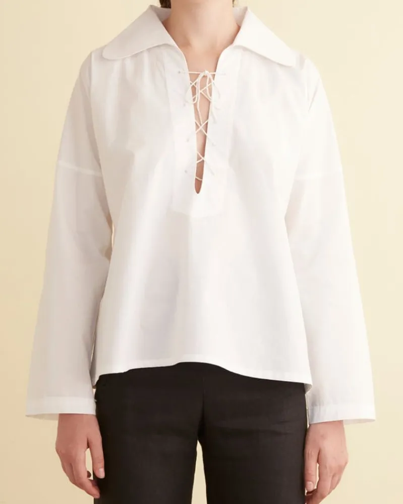 Tops<BODE Bonnie Shirt Ecru