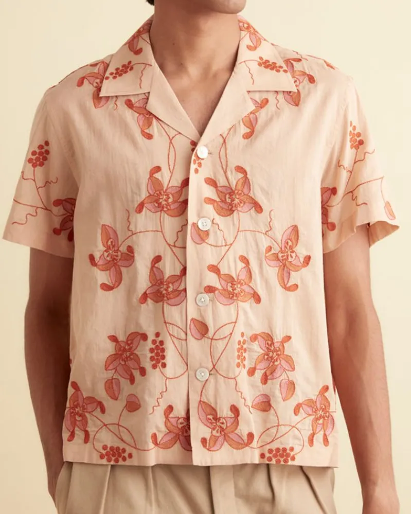 Shirts<BODE Bougainvillea Short Sleeve Shirt Pink