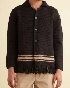 Knitwear<BODE Braided Fringe Shirt Black
