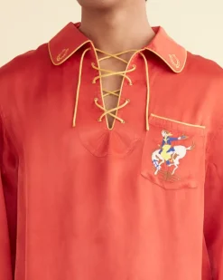 Shirts<BODE Bronco Pullover Red/Yellow