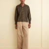 Shirts<BODE Calico Wave Long Sleeve Shirt Brown