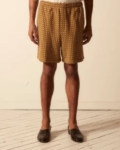 Shorts<BODE Checker Jacquard Rugby Short - Green And Maroon