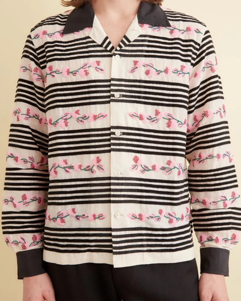 Shirts<BODE Cherry Blossom Stripe Long Sleeve Shirt Multi