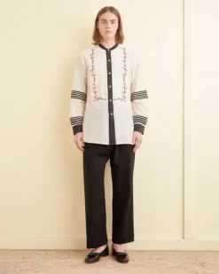 Shirts<BODE Cherry Blossom Stripe Tunic Cream