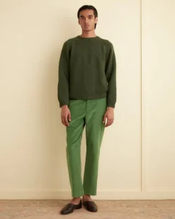 Trousers & Pants<BODE Corduroy Side Buckle Trousers Green