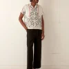 Shirts<BODE Cornflower Cross Stitch Short Sleeve Shirt