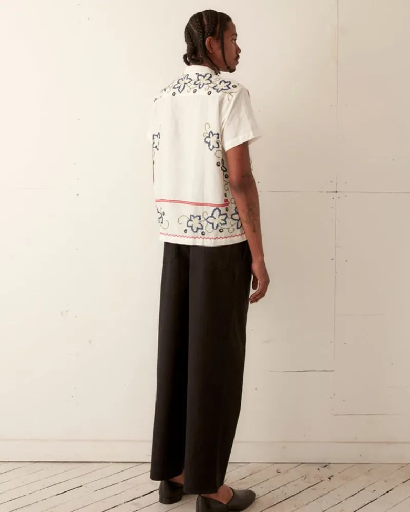 Shirts<BODE Cornflower Cross Stitch Short Sleeve Shirt