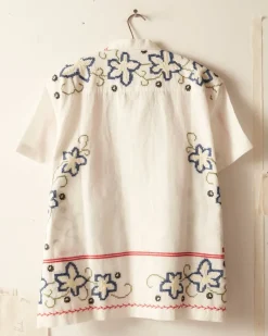 Shirts<BODE Cornflower Cross Stitch Short Sleeve Shirt