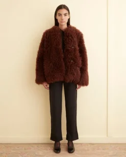 Outerwear<BODE Crane Shag Shearling Coat Brown