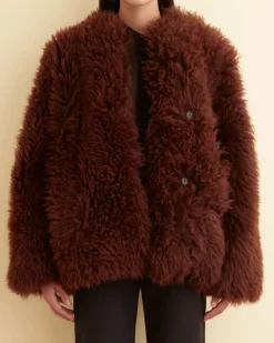 Outerwear<BODE Crane Shag Shearling Coat Brown