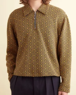 Outerwear<BODE Crescent Jacquard Quarter-Zip Gold