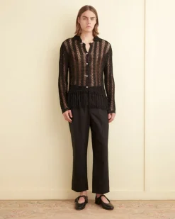 Shirts<BODE Crochet Fringe Shirt Black