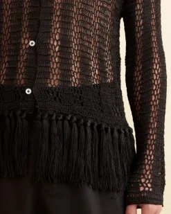 Knitwear<BODE Crochet Fringe Shirt Black