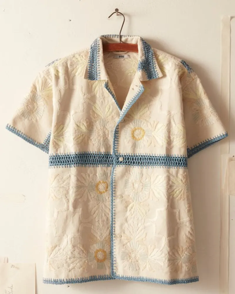 Shirts<BODE Crochet Ladderwork Short Sleeve Shirt Multi