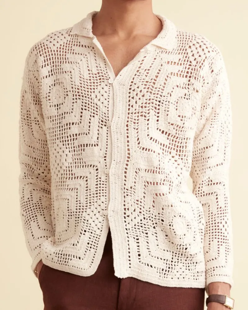 Knitwear<BODE Crochet Shirt Cream