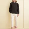 Trousers & Pants<BODE Cross-Stitched Rose Garland Trousers Cream