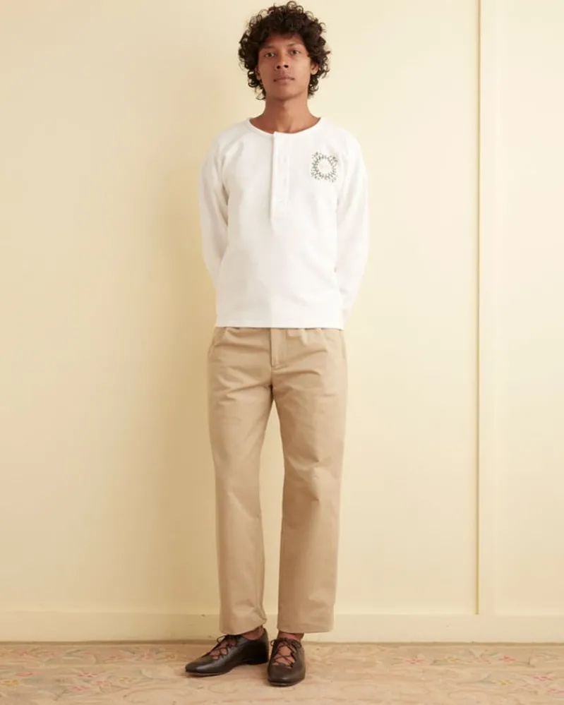 Cut & Sew<BODE Daisy Never Tell Henley Cream