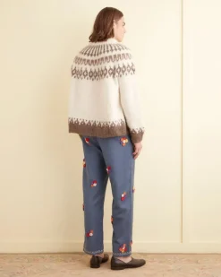 Trousers & Pants<BODE Dianthus Applique Trousers Cornflower