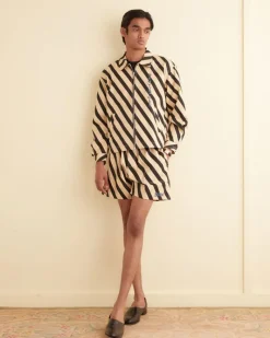 Outerwear<BODE Domino Stripe Jacket Ecru/Black