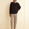 Trousers & Pants<BODE Domino Stripe Trousers Ecru/Black