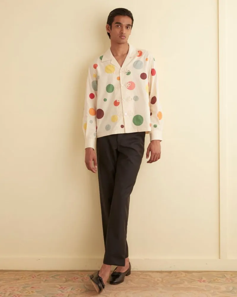 Shirts<BODE Dotted Applique Long Sleeve Shirt Cream/Multi