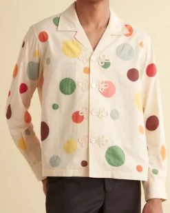 Shirts<BODE Dotted Applique Long Sleeve Shirt Cream/Multi