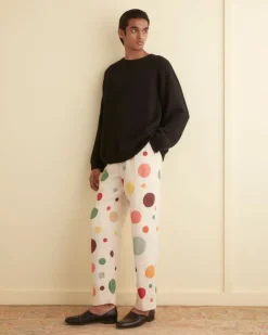 Trousers & Pants<BODE Dotted Applique Trousers Cream/Multi
