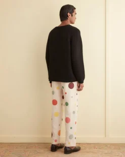 Trousers & Pants<BODE Dotted Applique Trousers Cream/Multi