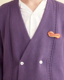 Knitwear<BODE Double-Breasted Cardigan Eggplant