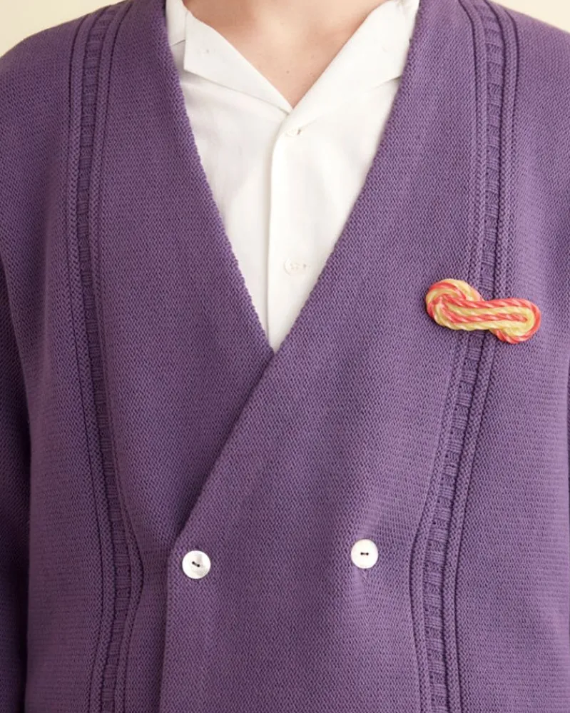Knitwear<BODE Double-Breasted Cardigan Eggplant