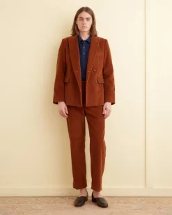 Suiting<BODE Double-Breasted Corduroy Jacket Tobacco