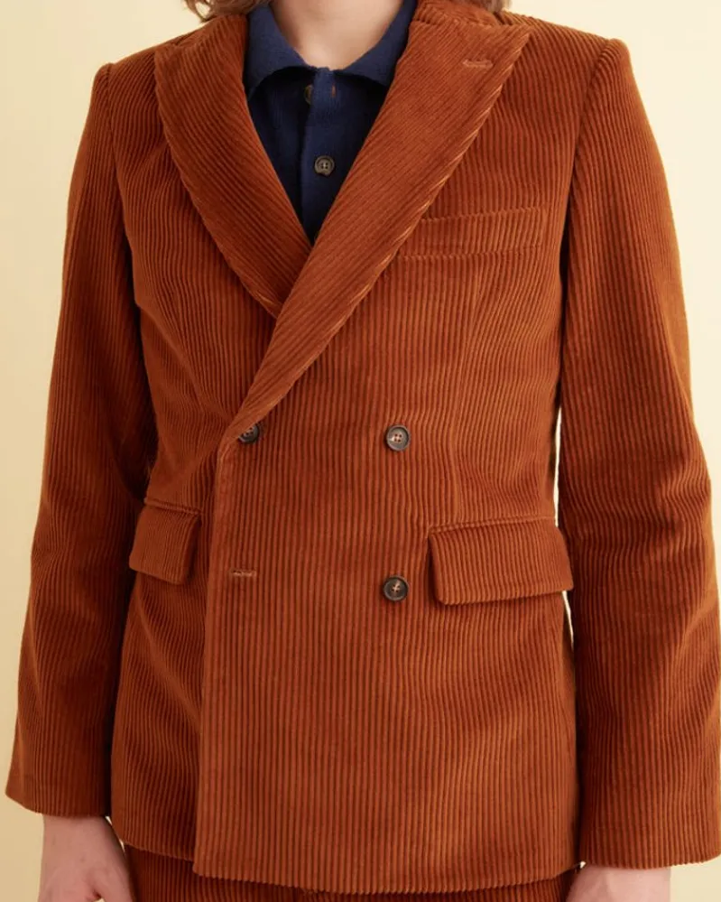 Outerwear<BODE Double-Breasted Corduroy Jacket Tobacco