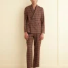 Suiting<BODE Dunham Plaid Double-Breasted Suit Jacket Brown/Multi