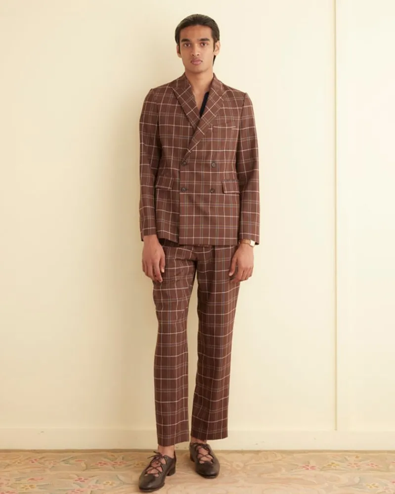 Outerwear<BODE Dunham Plaid Double-Breasted Suit Jacket Brown/Multi