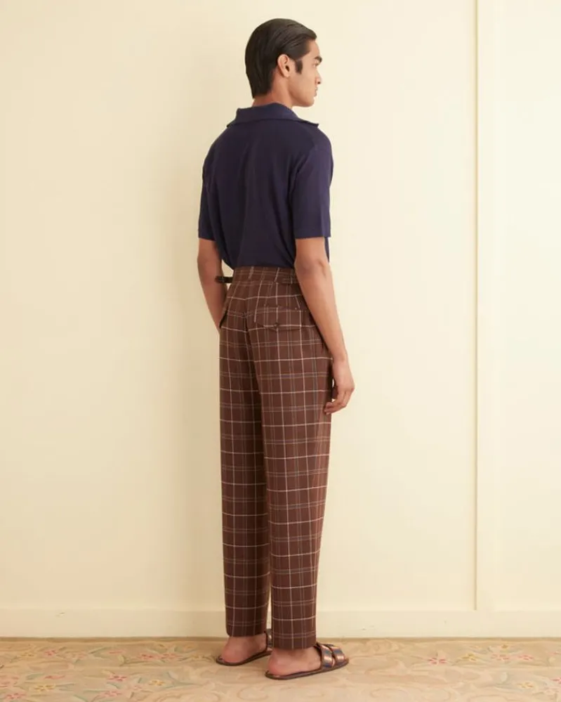 Trousers & Pants<BODE Dunham Plaid Trousers Brown/Multi