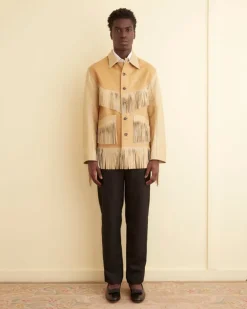Outerwear<BODE Duo Leather Fringe Jacket Tan
