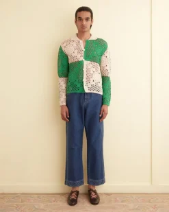 Knitwear<BODE Duotone Crochet Overshirt - Green