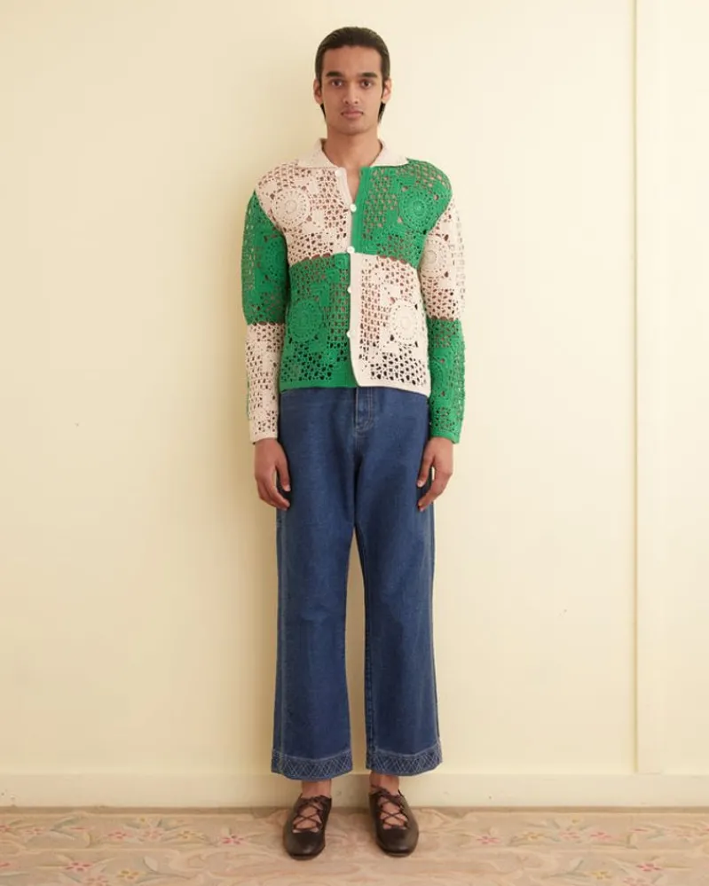 Knitwear<BODE Duotone Crochet Overshirt - Green