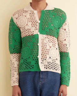 Knitwear<BODE Duotone Crochet Overshirt - Green