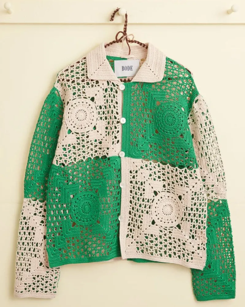 Knitwear<BODE Duotone Crochet Overshirt - Green