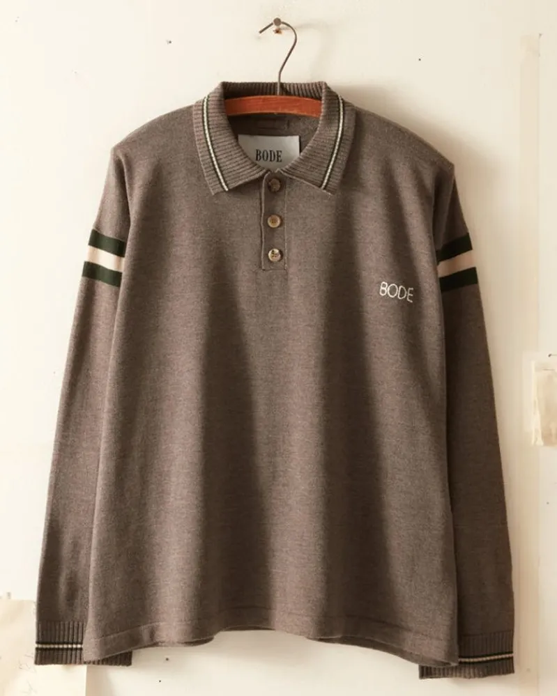 Knitwear<BODE Duotone Stripe Cycling Polo - Grey