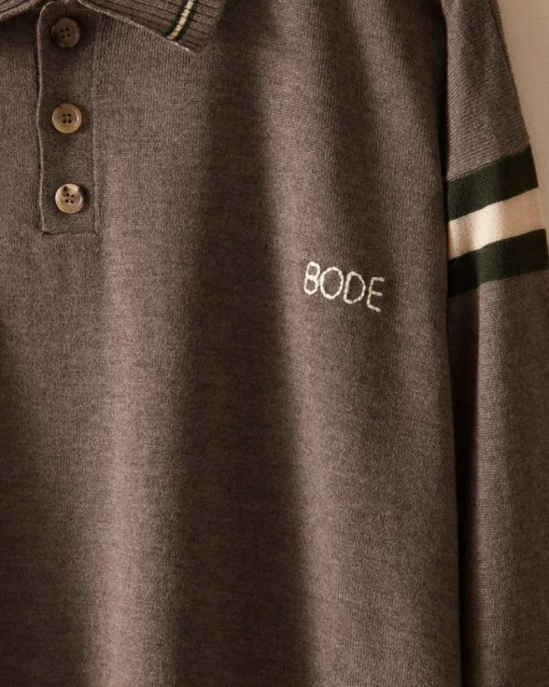 Knitwear<BODE Duotone Stripe Cycling Polo - Grey