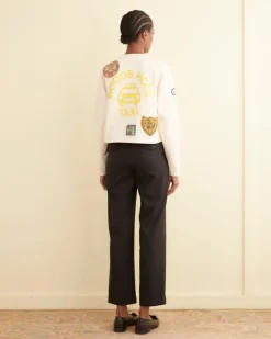 Cut And Sew<BODE Emblem Patch Cardigan Ecru